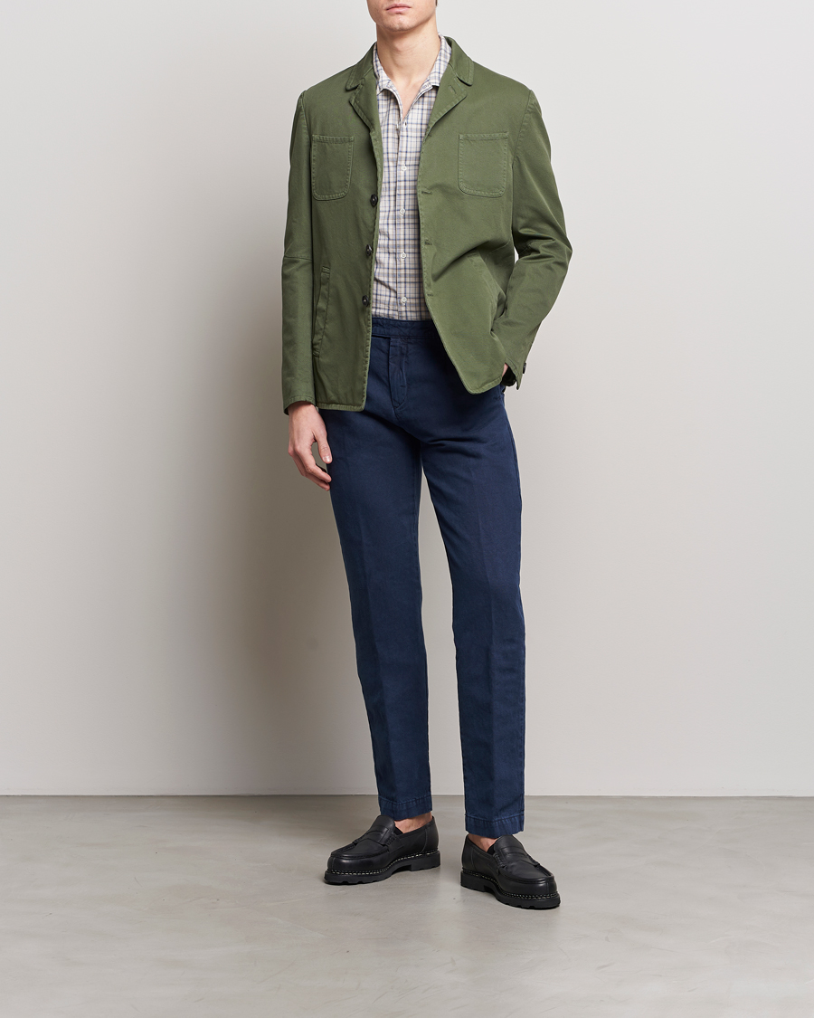 Herr | Byxor | Massimo Alba | Ionio Cotton Trousers Navy