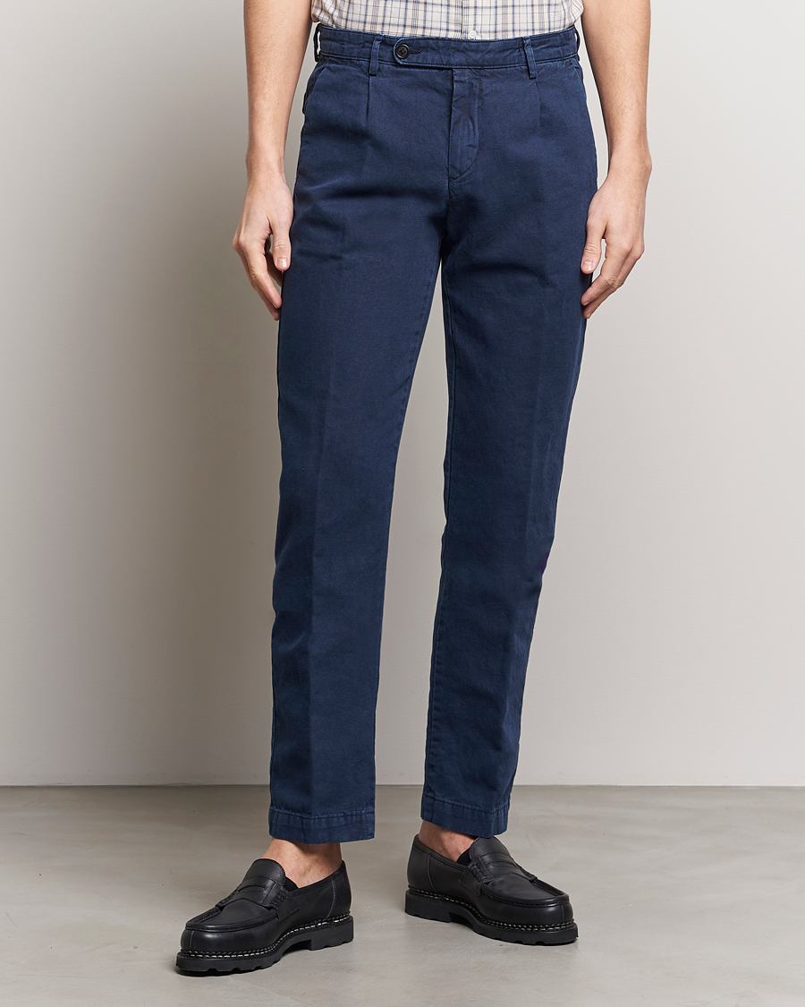 Herr | Byxor | Massimo Alba | Ionio Cotton Trousers Navy