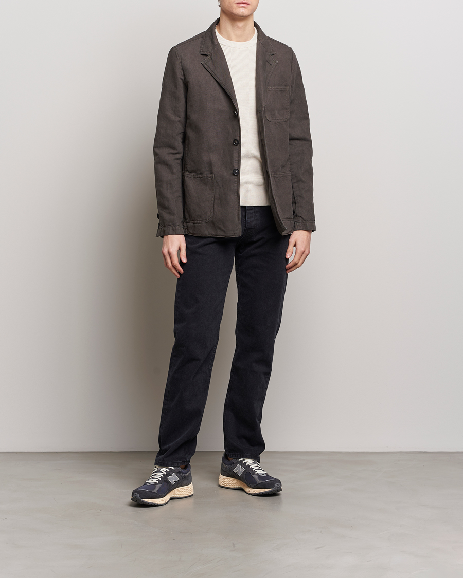 Herr | Jackor | Massimo Alba | Baglietto Washed Cotton Work Jacket Dark Brown