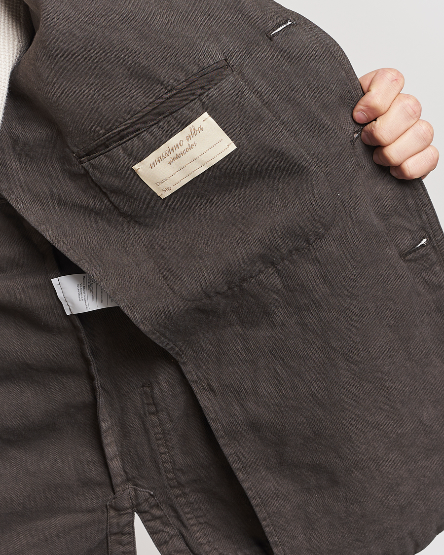 Herr | Jackor | Massimo Alba | Baglietto Washed Cotton Work Jacket Dark Brown