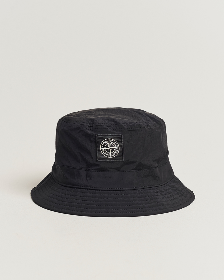 Herr | Stone Island Logo Bucket Hat Black | Stone Island | Logo Bucket Hat Black