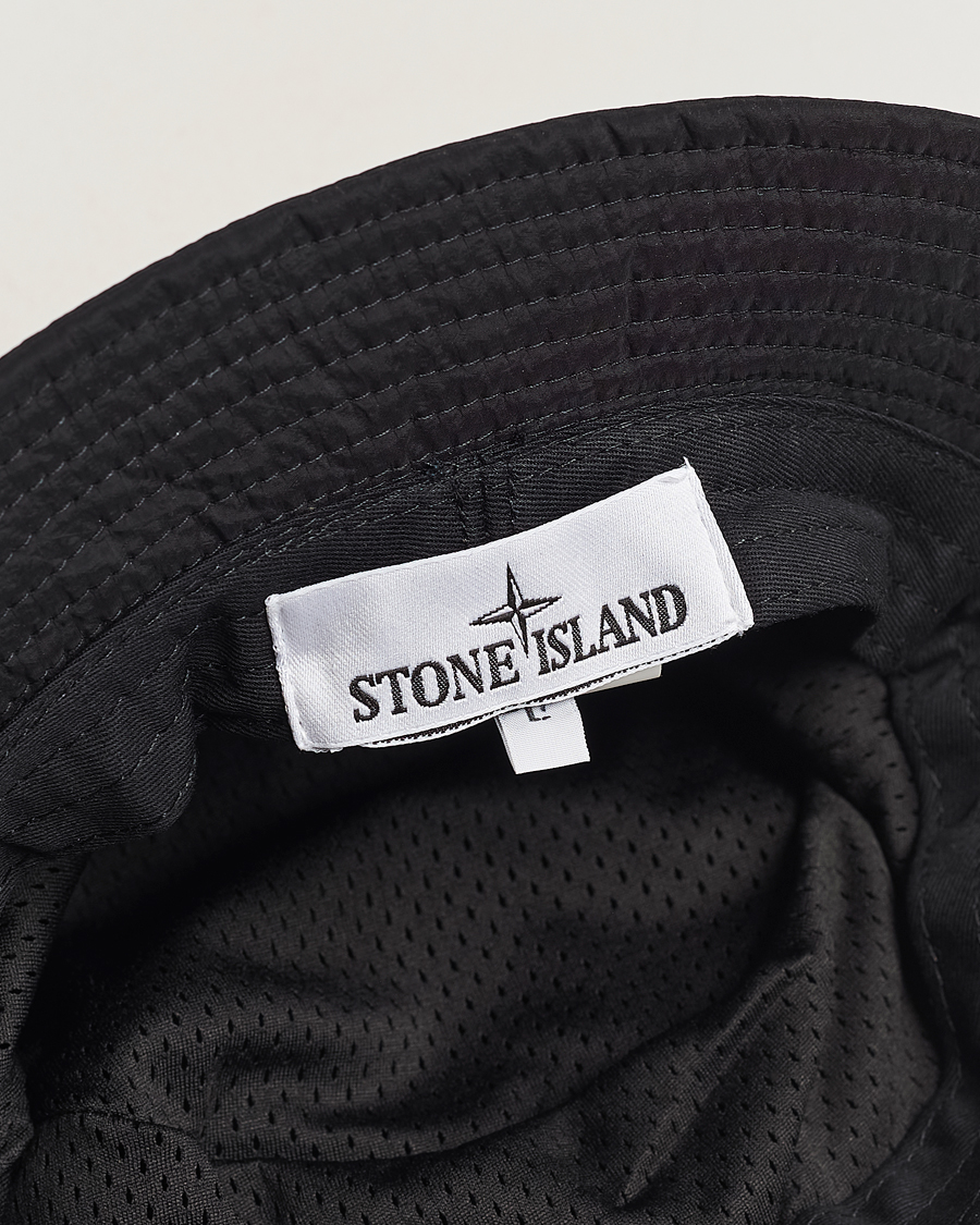 Herr | Stone Island Logo Bucket Hat Black | Stone Island | Logo Bucket Hat Black