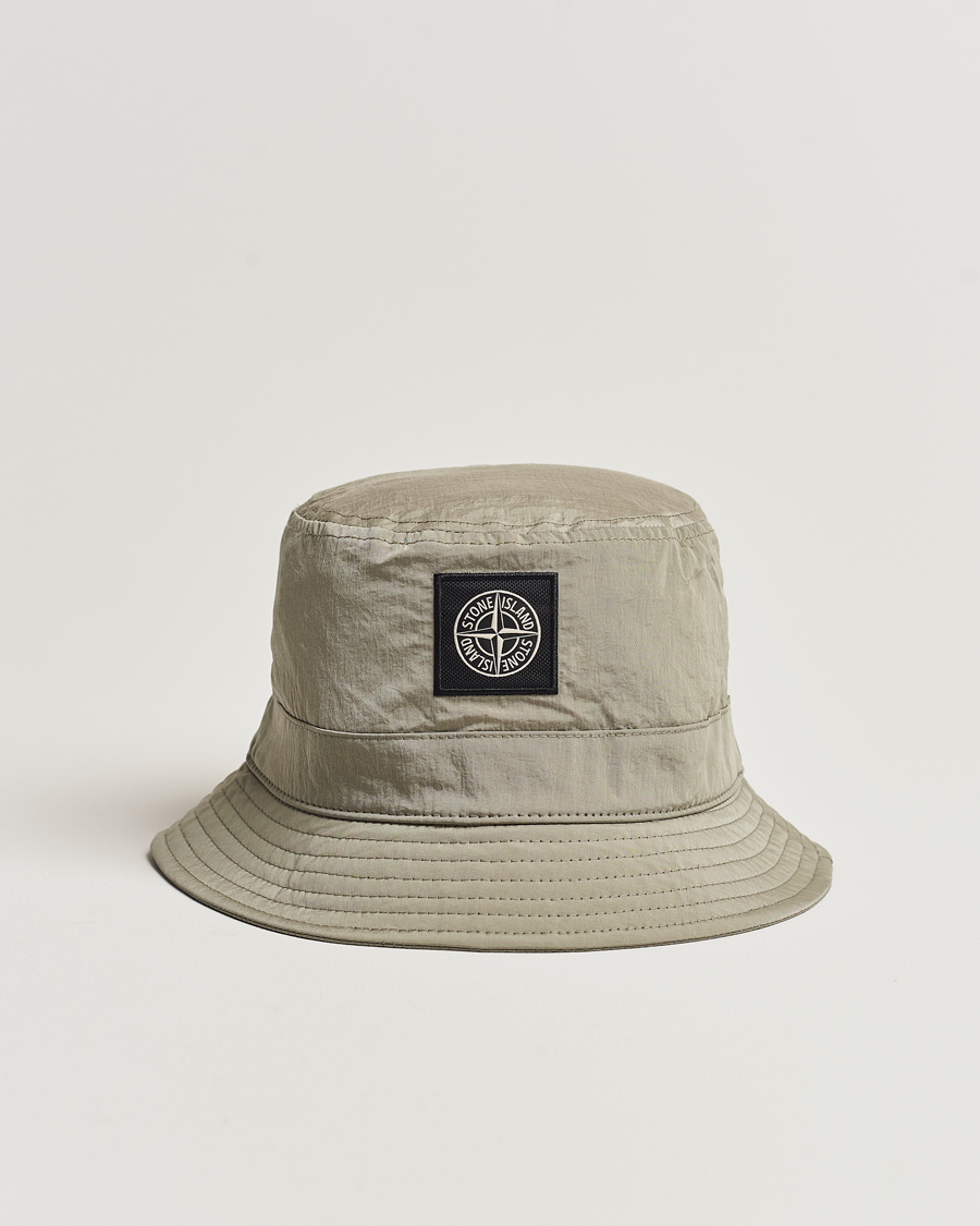Herr | Stone Island Logo Bucket Hat Natural Beige | Stone Island | Logo Bucket Hat Natural Beige