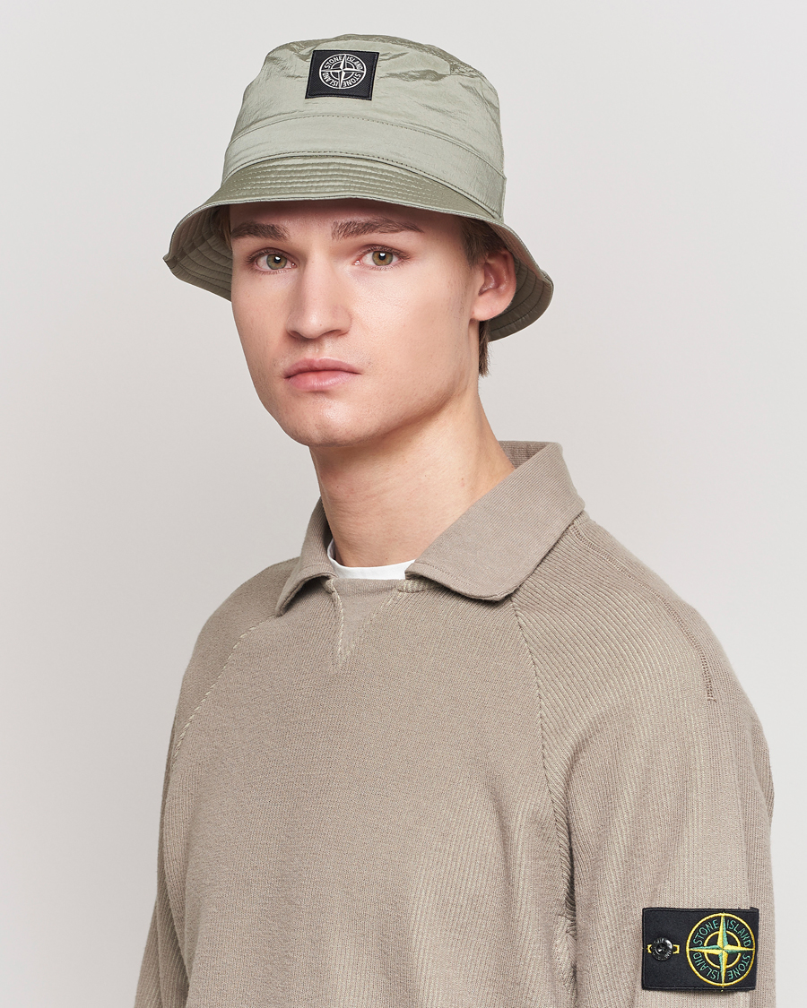 Herr | Stone Island Logo Bucket Hat Natural Beige | Stone Island | Logo Bucket Hat Natural Beige