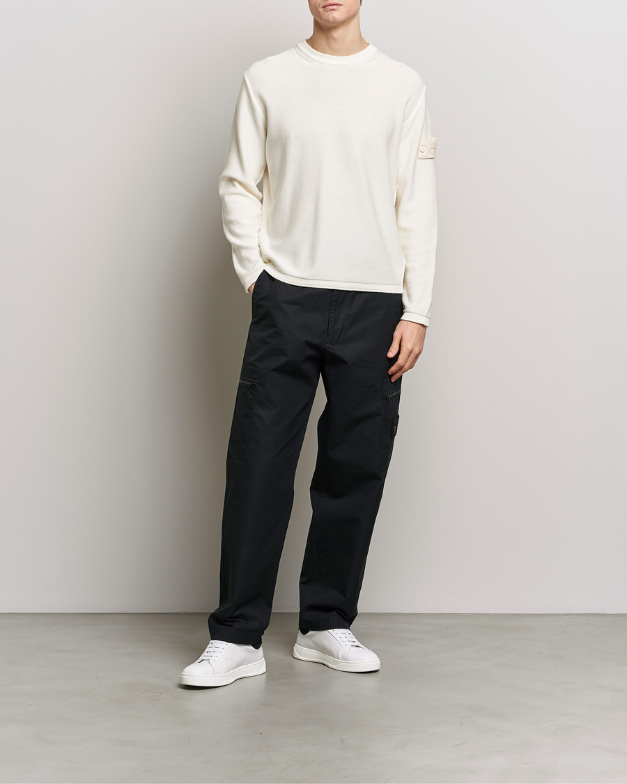 Herr | Tröjor | Stone Island | Ghost Knitted Cotton/Cashmere Sweater Natural Beige