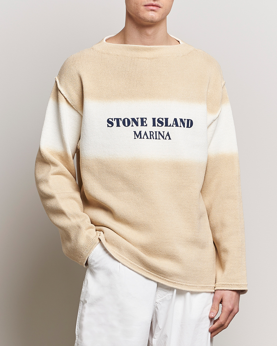 Herr | Tröjor | Stone Island | Marina Organic Cotton Sweater Natural Beige
