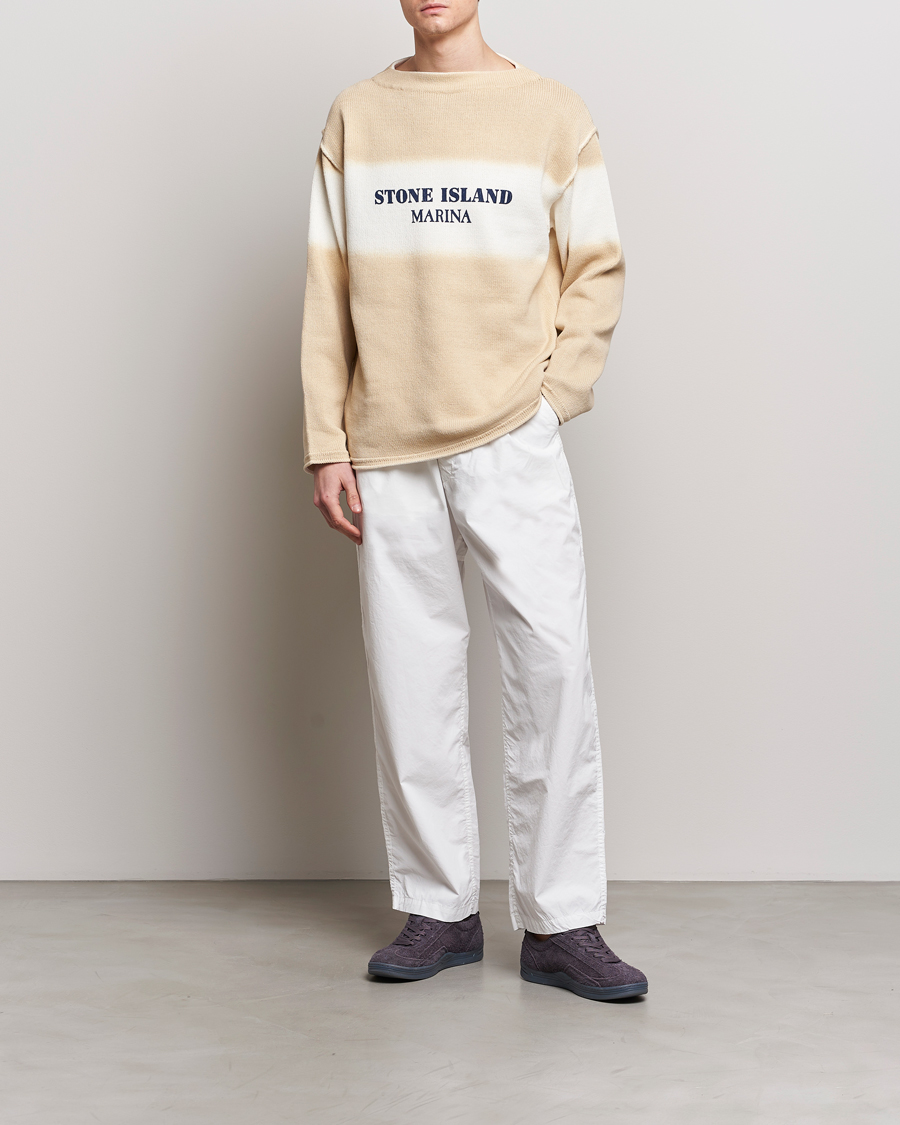 Herr | Byxor | Stone Island | Marina Washed Cotton Canvas Trousers White
