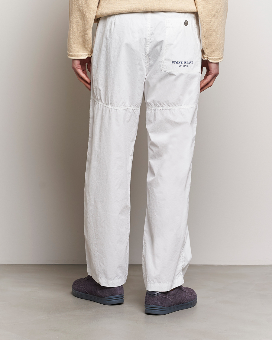 Herr | Byxor | Stone Island | Marina Washed Cotton Canvas Trousers White