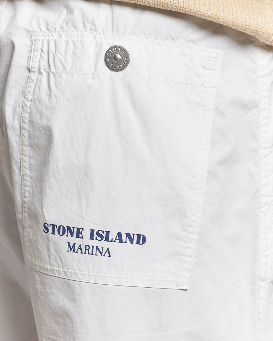 Herr | Byxor | Stone Island | Marina Washed Cotton Canvas Trousers White