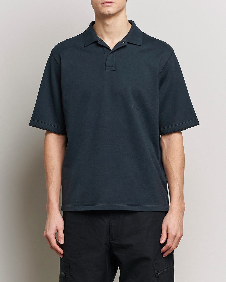 Herre |  | Stone Island | Ghost Garment Dyed Organic Cotton Poloshirt Navy Blue