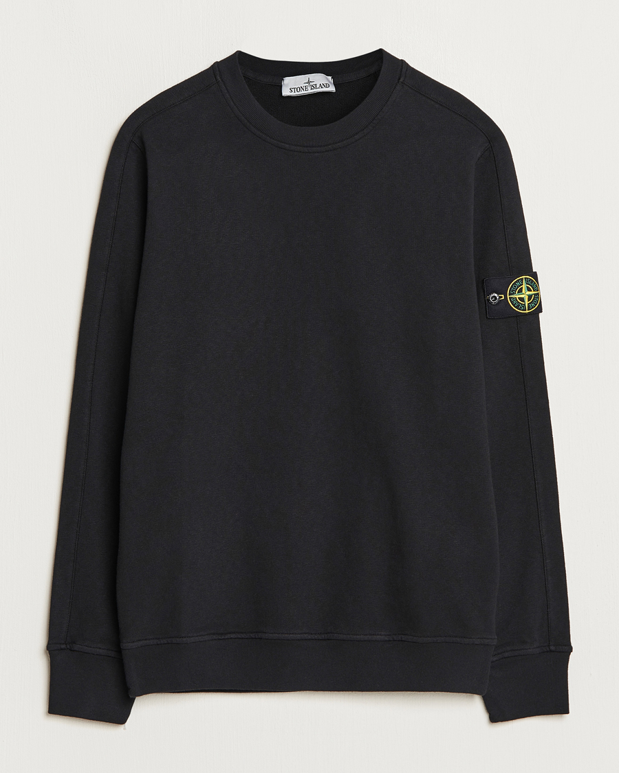 Herr | Tröjor | Stone Island | Garment Dyed Cotton Old Effect Sweatshirt Black