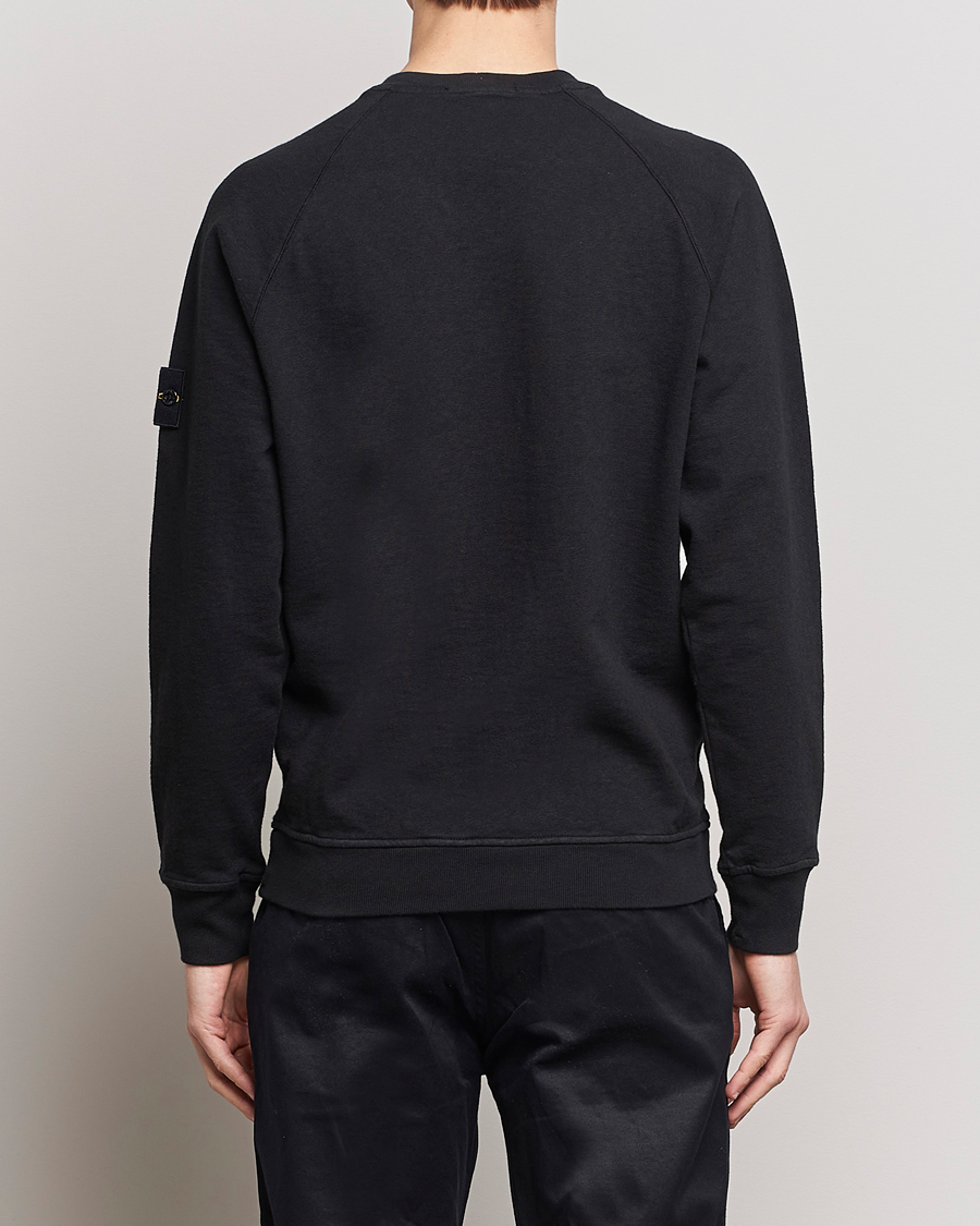 Herr | Tröjor | Stone Island | Garment Dyed Cotton Old Effect Sweatshirt Black