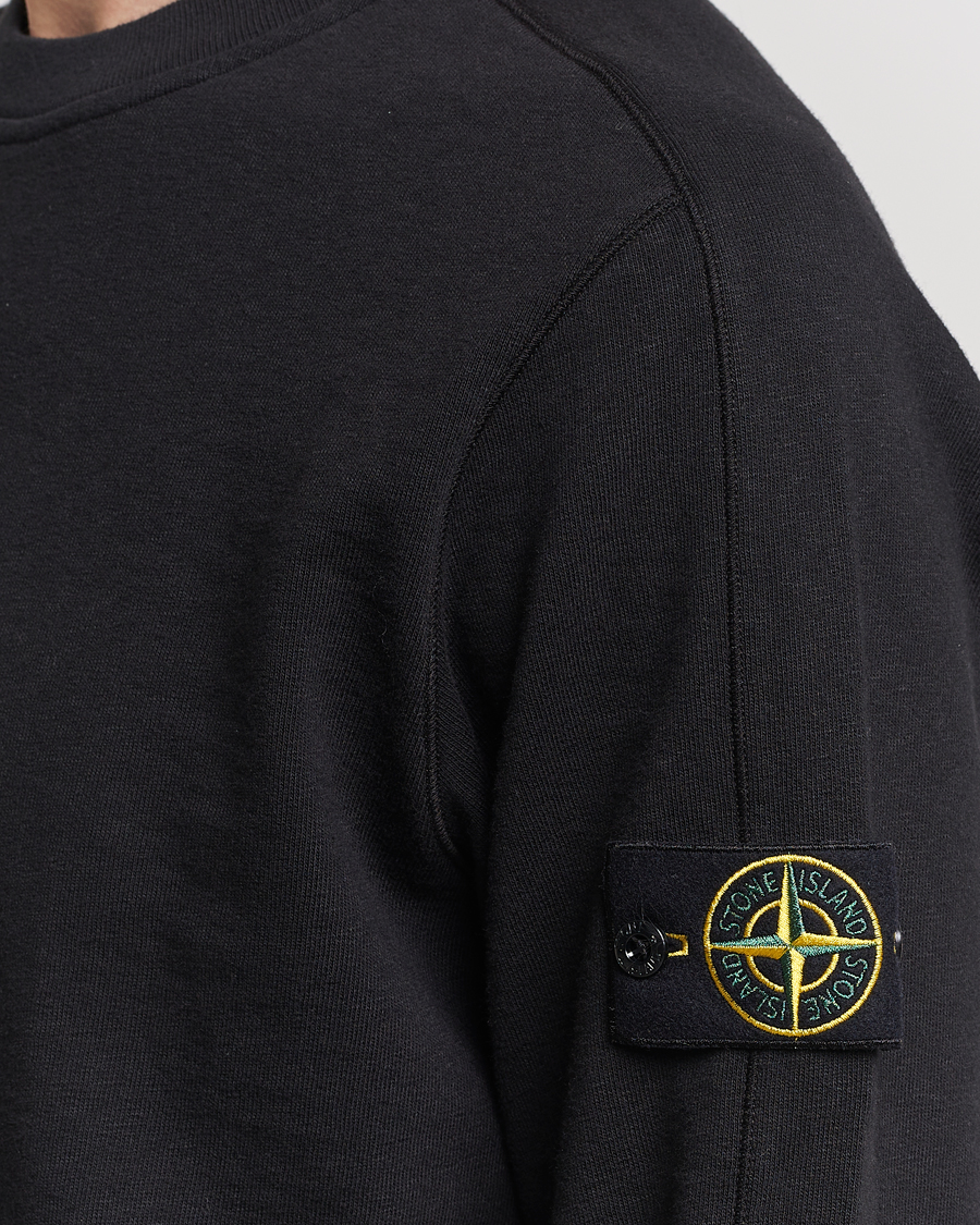 Herr | Tröjor | Stone Island | Garment Dyed Cotton Old Effect Sweatshirt Black