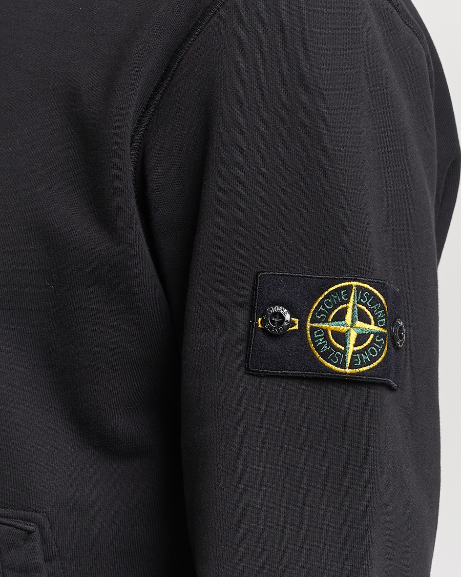 Herr | Tröjor | Stone Island | Garment Dyed Cotton Fleece Hood Black