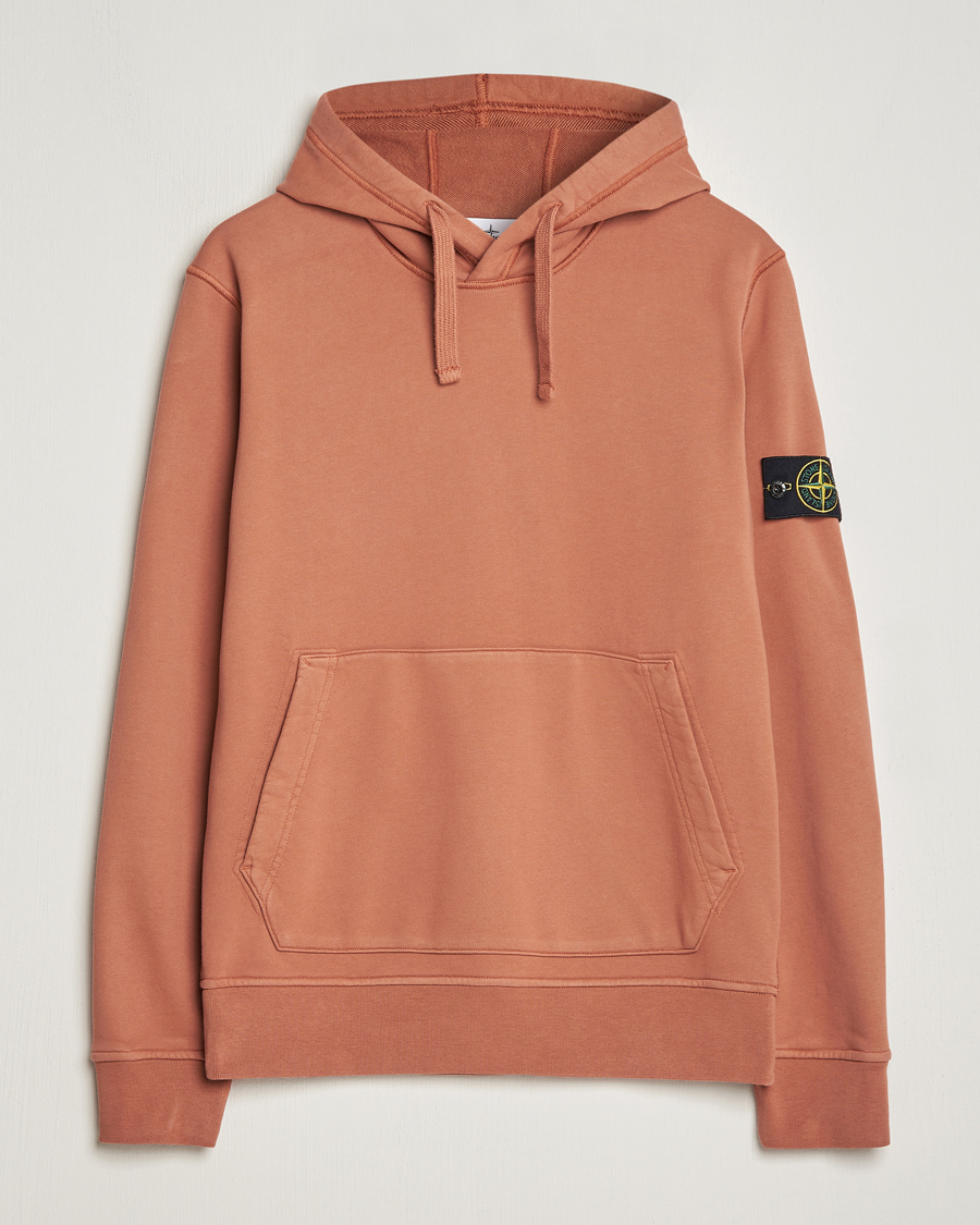 Herr | Tröjor | Stone Island | Garment Dyed Cotton Fleece Hood Rust