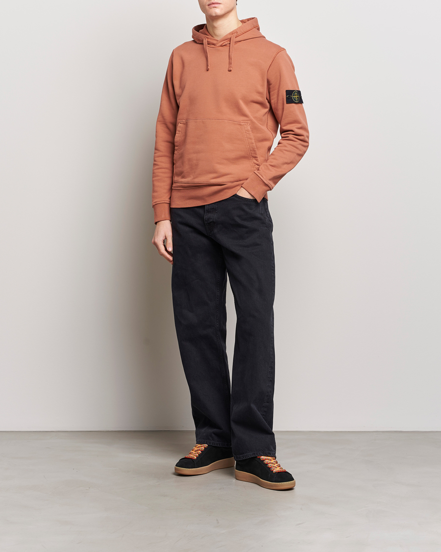 Herr | Tröjor | Stone Island | Garment Dyed Cotton Fleece Hood Rust