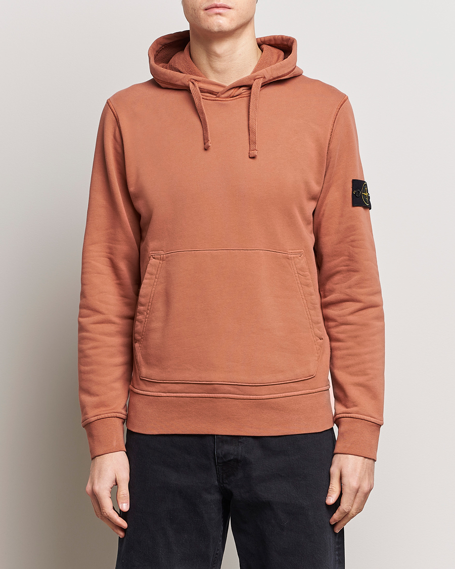 Herr | Stone Island | Stone Island | Garment Dyed Cotton Fleece Hood Rust