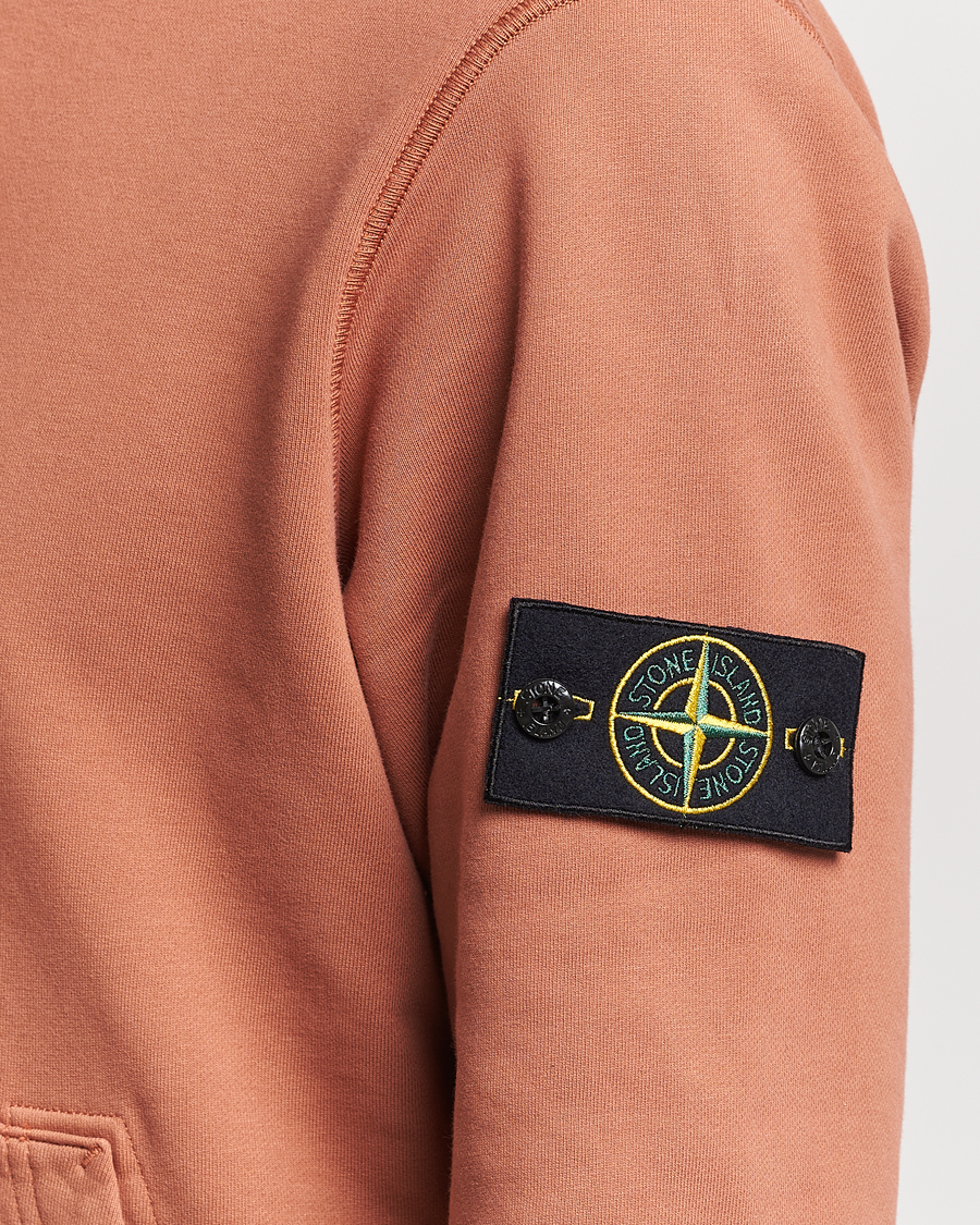 Herr | Tröjor | Stone Island | Garment Dyed Cotton Fleece Hood Rust