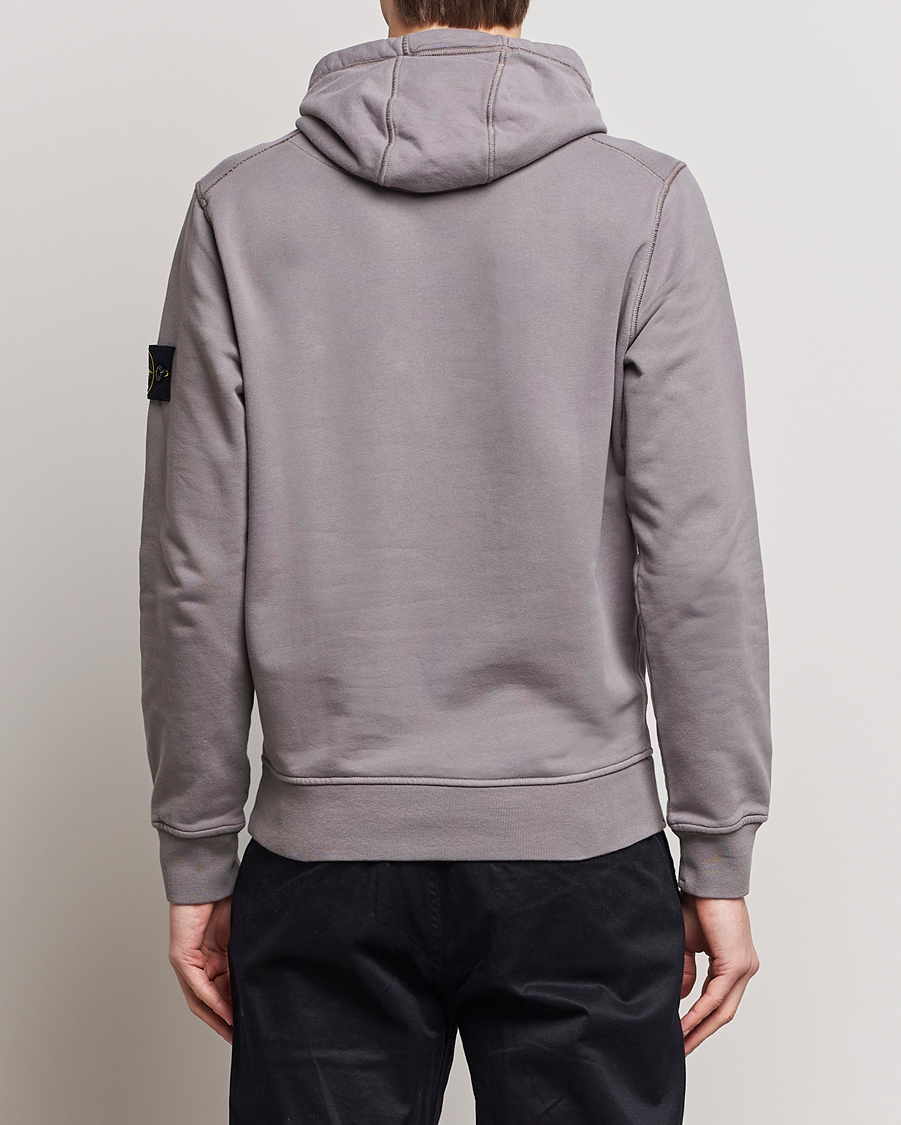 Herr | Tröjor | Stone Island | Garment Dyed Cotton Fleece Hood Dove Grey
