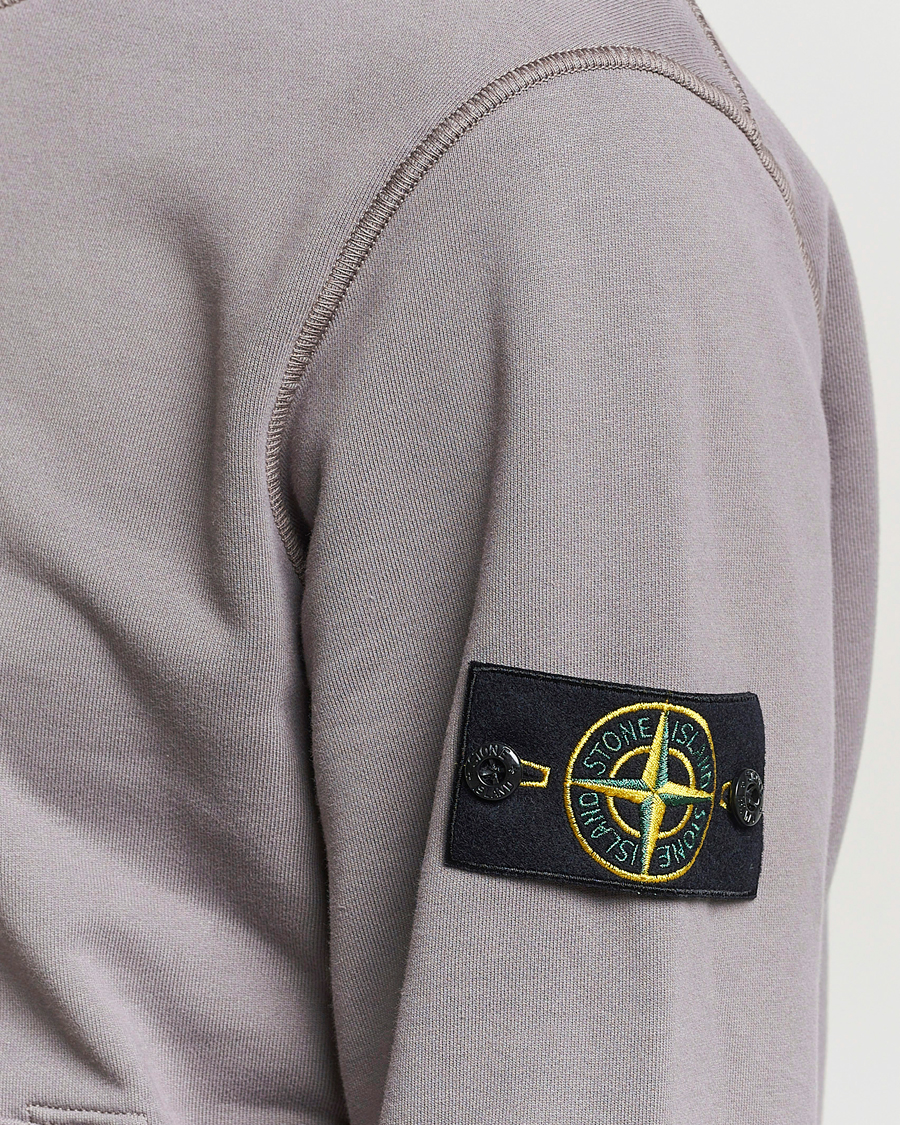 Herr | Tröjor | Stone Island | Garment Dyed Cotton Fleece Hood Dove Grey