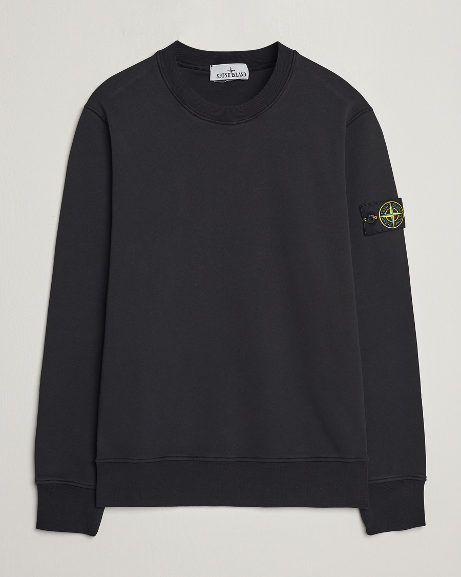 Herr | Tröjor | Stone Island | Garment Dyed Cotton Sweatshirt Black