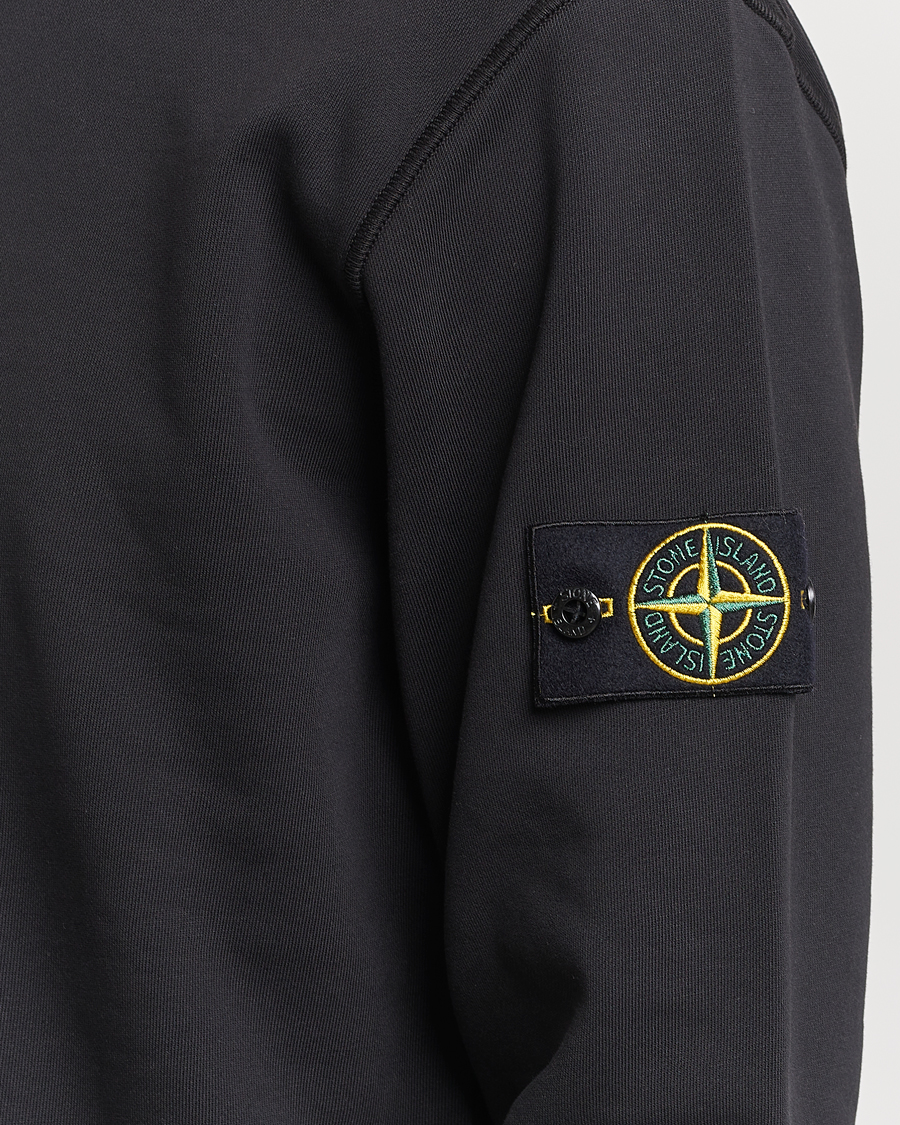 Herr | Tröjor | Stone Island | Garment Dyed Cotton Sweatshirt Black