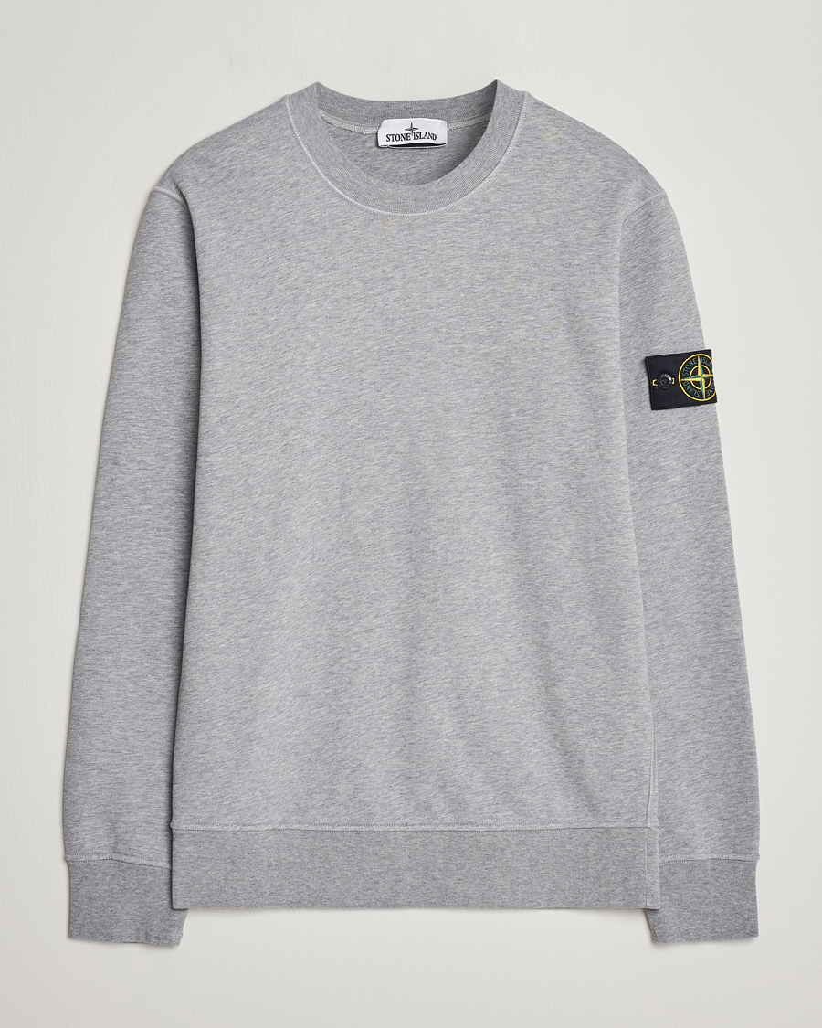 Herr | Tröjor | Stone Island | Garment Dyed Cotton Sweatshirt Melange Grey