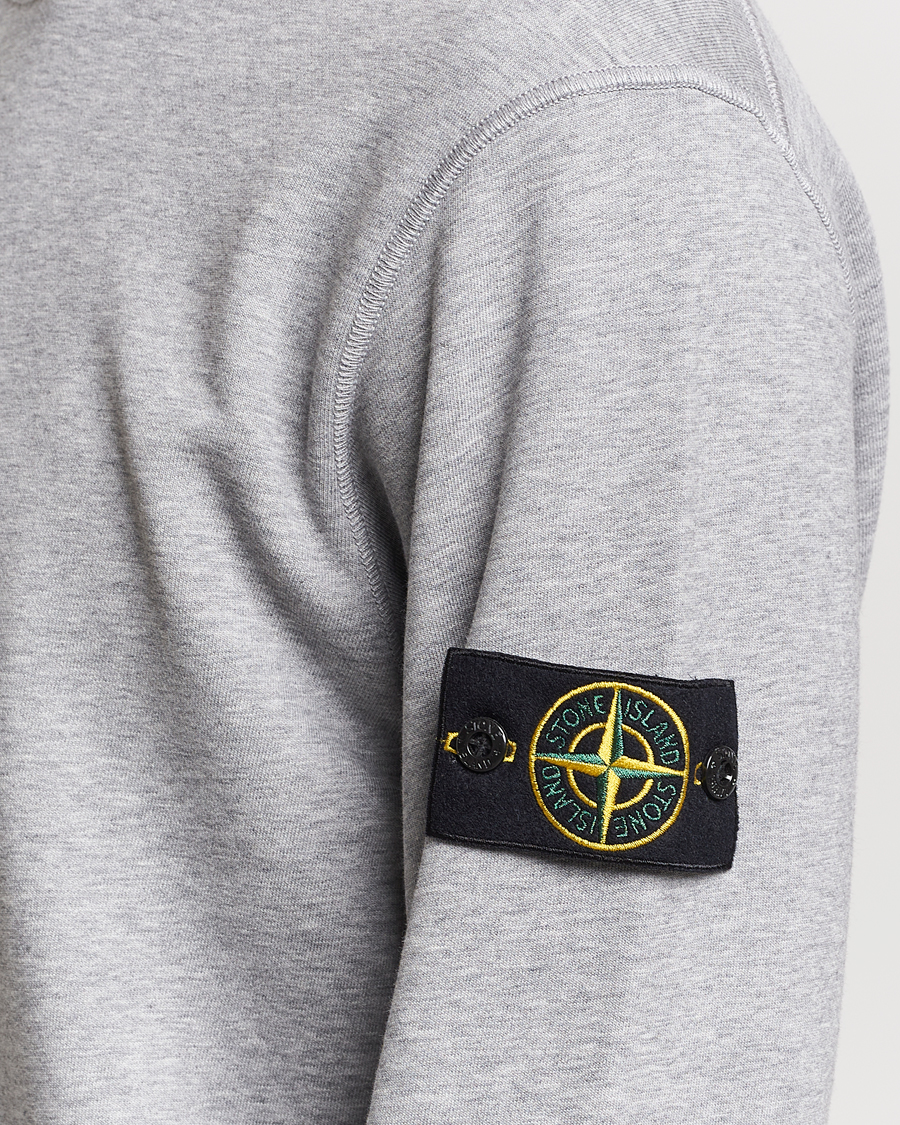 Herr | Tröjor | Stone Island | Garment Dyed Cotton Sweatshirt Melange Grey