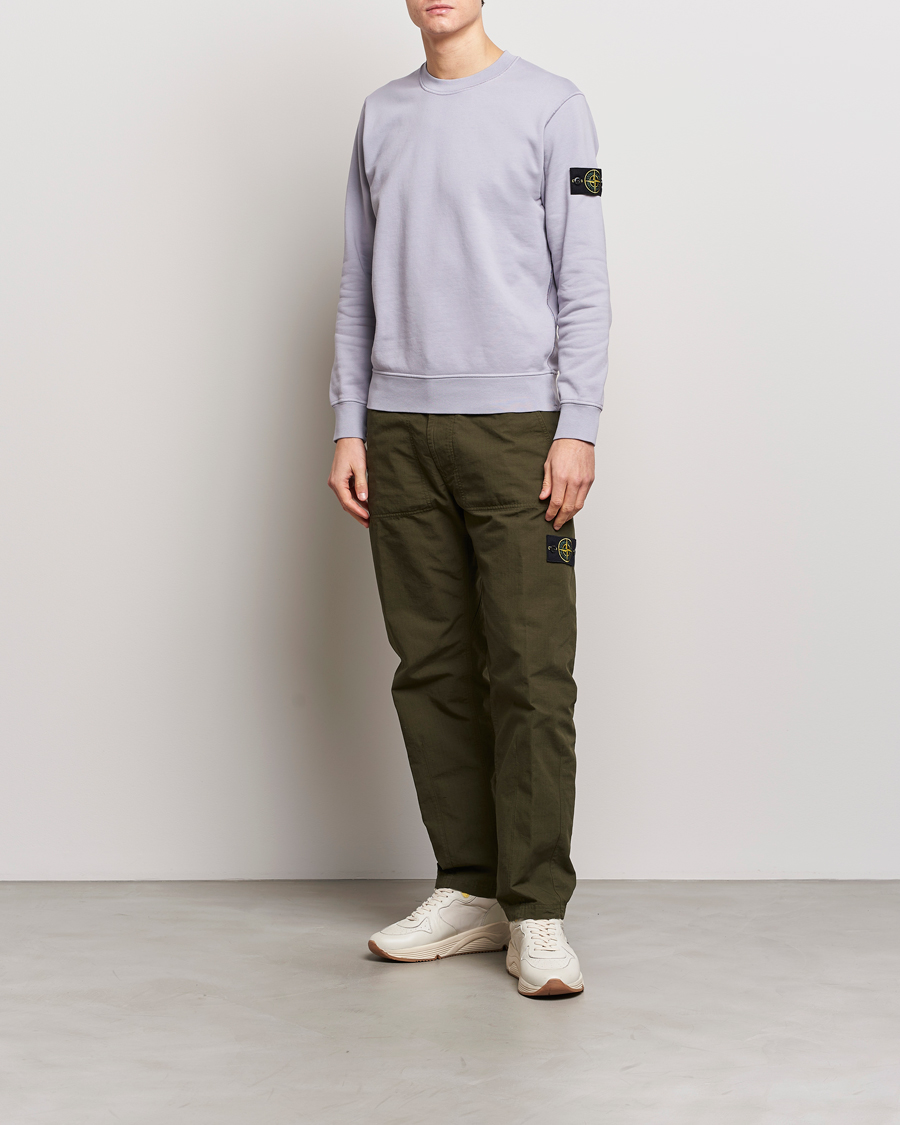 Herr | Tröjor | Stone Island | Garment Dyed Cotton Sweatshirt Dust
