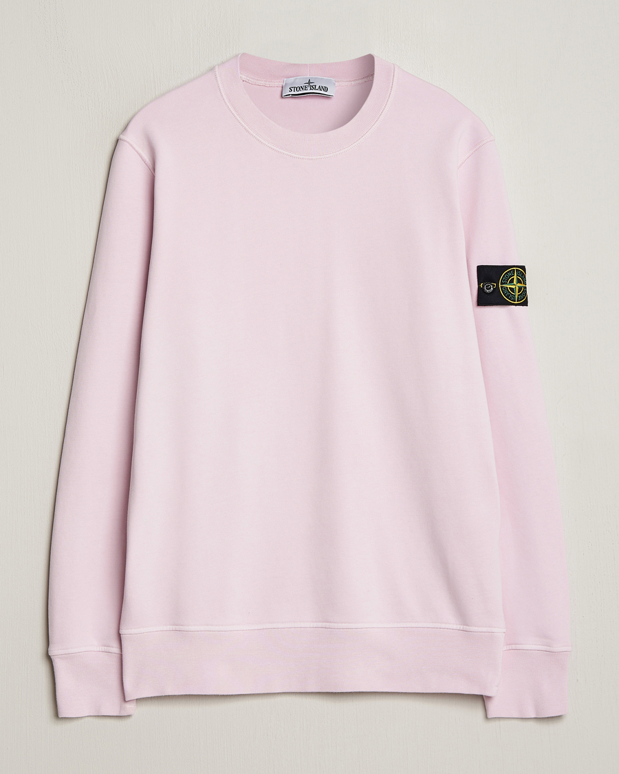 Herr | Tröjor | Stone Island | Garment Dyed Cotton Sweatshirt Pink
