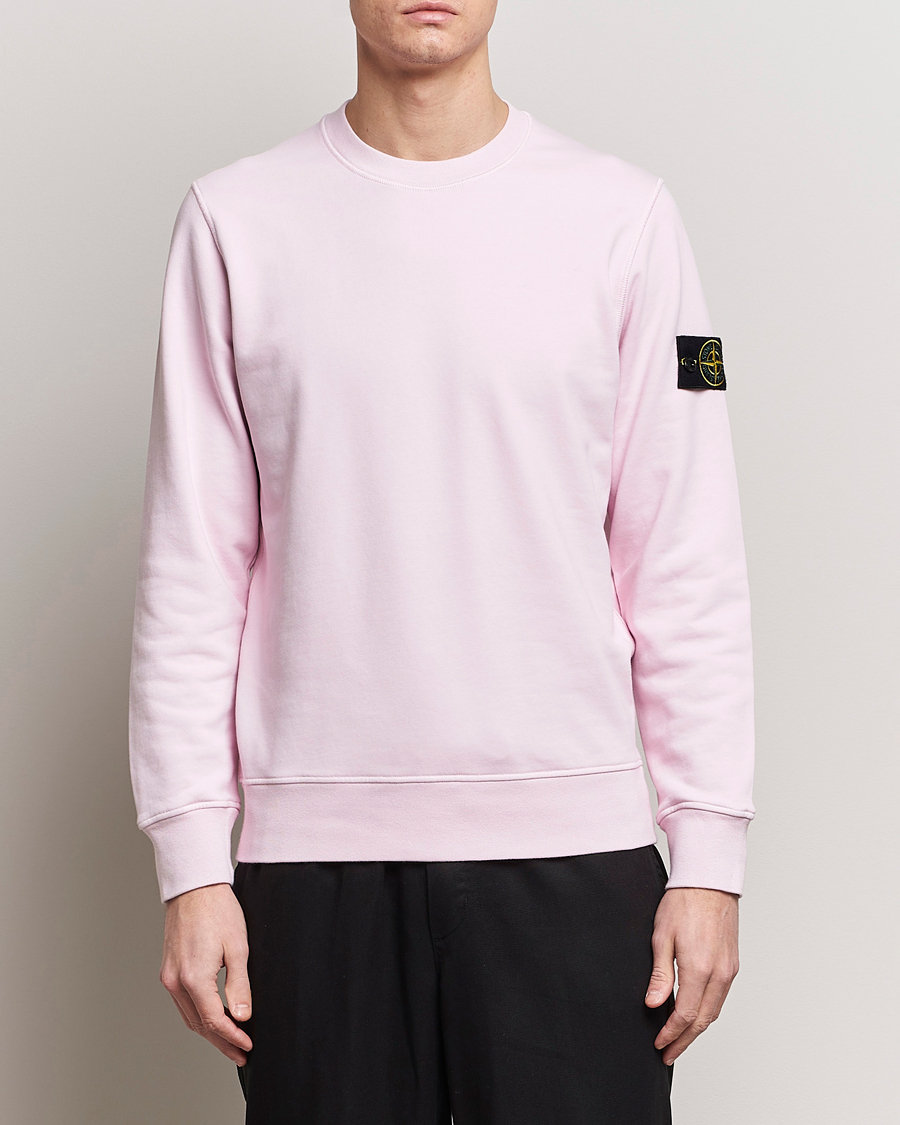Herr | Tröjor | Stone Island | Garment Dyed Cotton Sweatshirt Pink