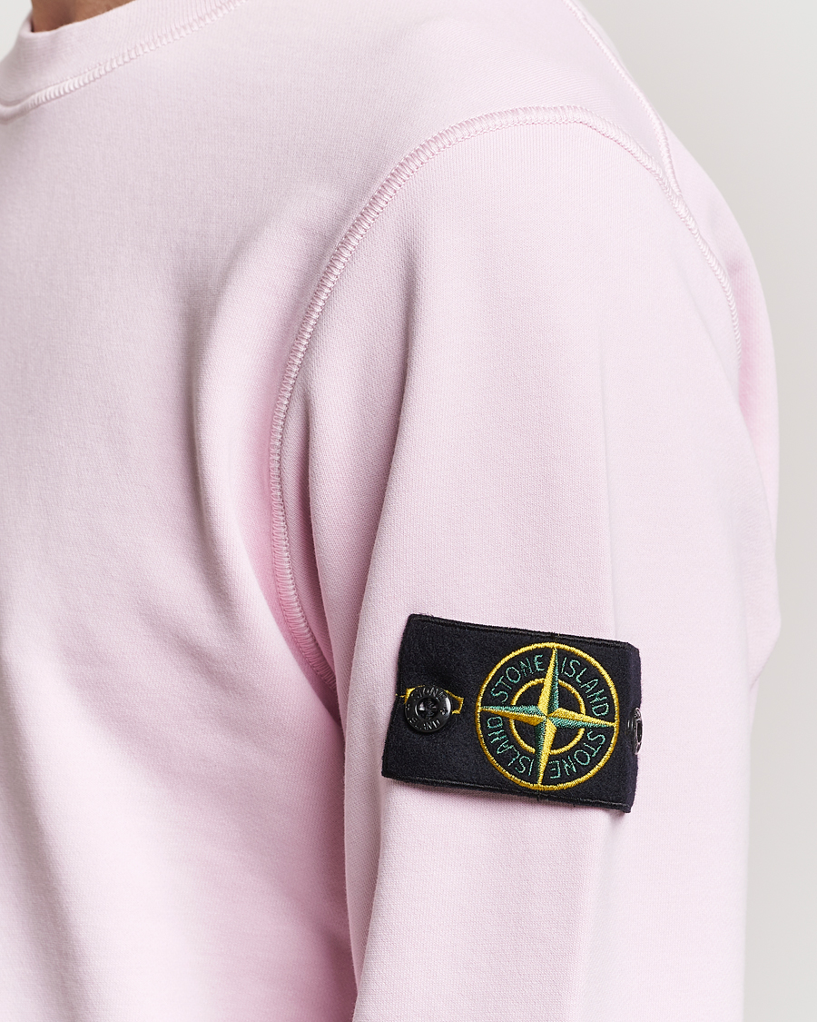 Herr | Tröjor | Stone Island | Garment Dyed Cotton Sweatshirt Pink