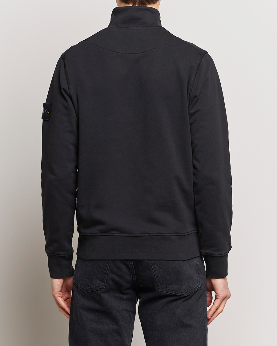 Herr | Tröjor | Stone Island | Garment Dyed Cotton Half Zip Black