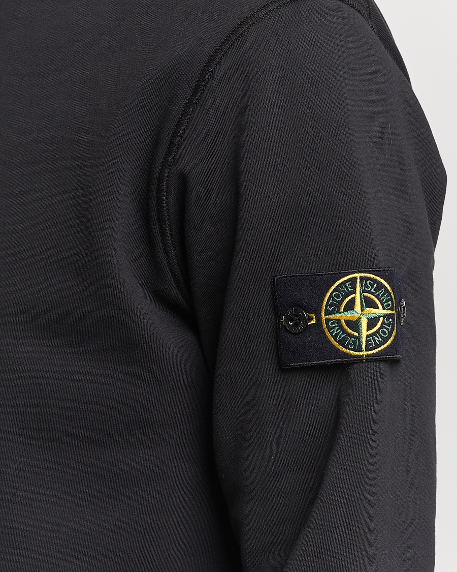 Herr | Tröjor | Stone Island | Garment Dyed Cotton Half Zip Black