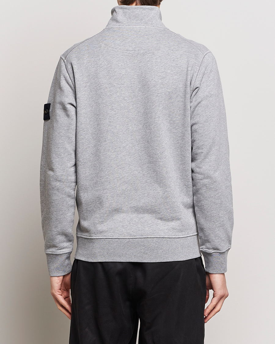 Herr | Tröjor | Stone Island | Garment Dyed Cotton Half Zip Melange Grey