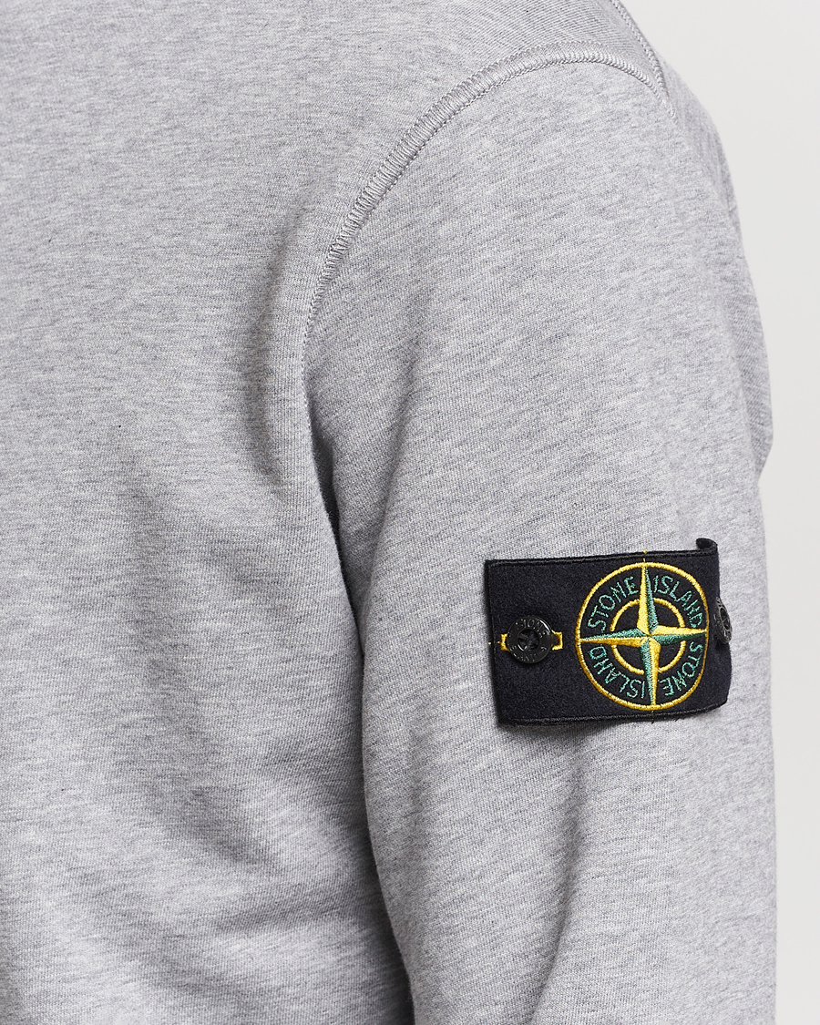 Herr | Tröjor | Stone Island | Garment Dyed Cotton Half Zip Melange Grey