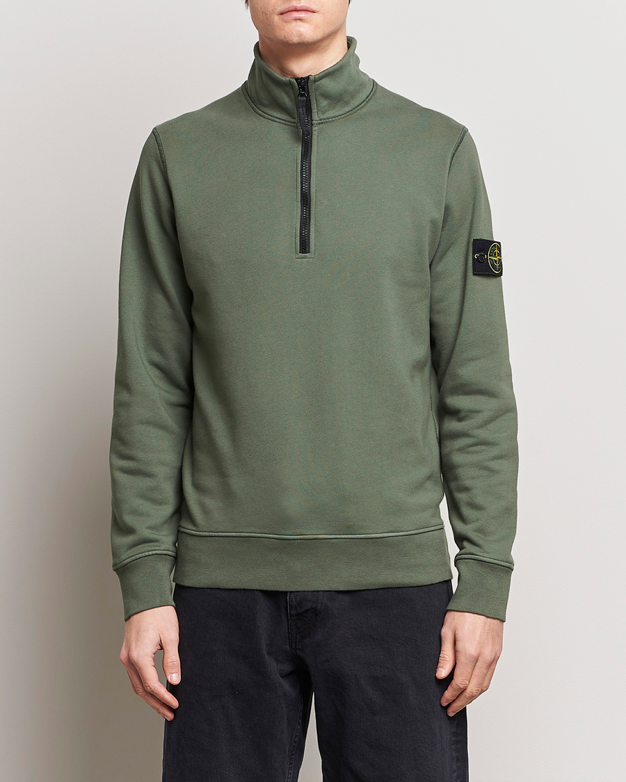 Herr |  | Stone Island | Garment Dyed Cotton Half Zip Musk
