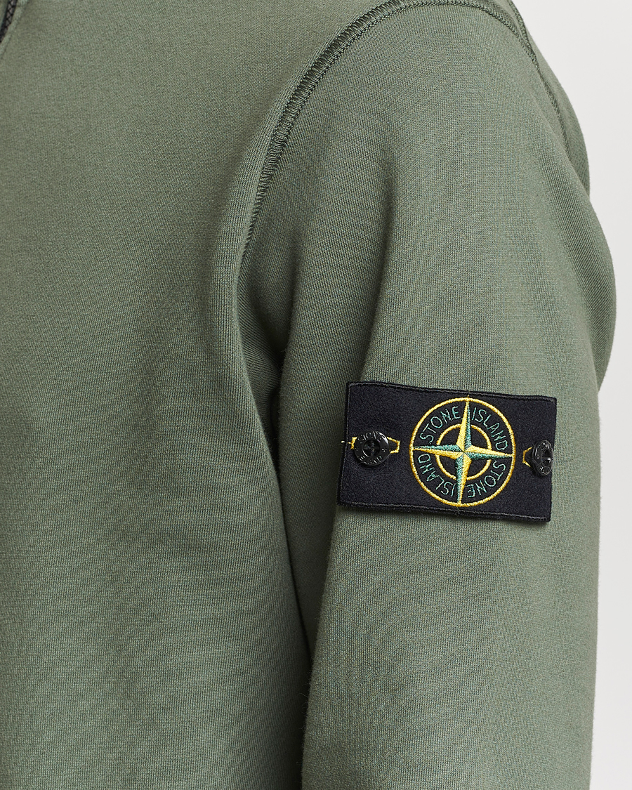 Herr | Tröjor | Stone Island | Garment Dyed Cotton Half Zip Musk