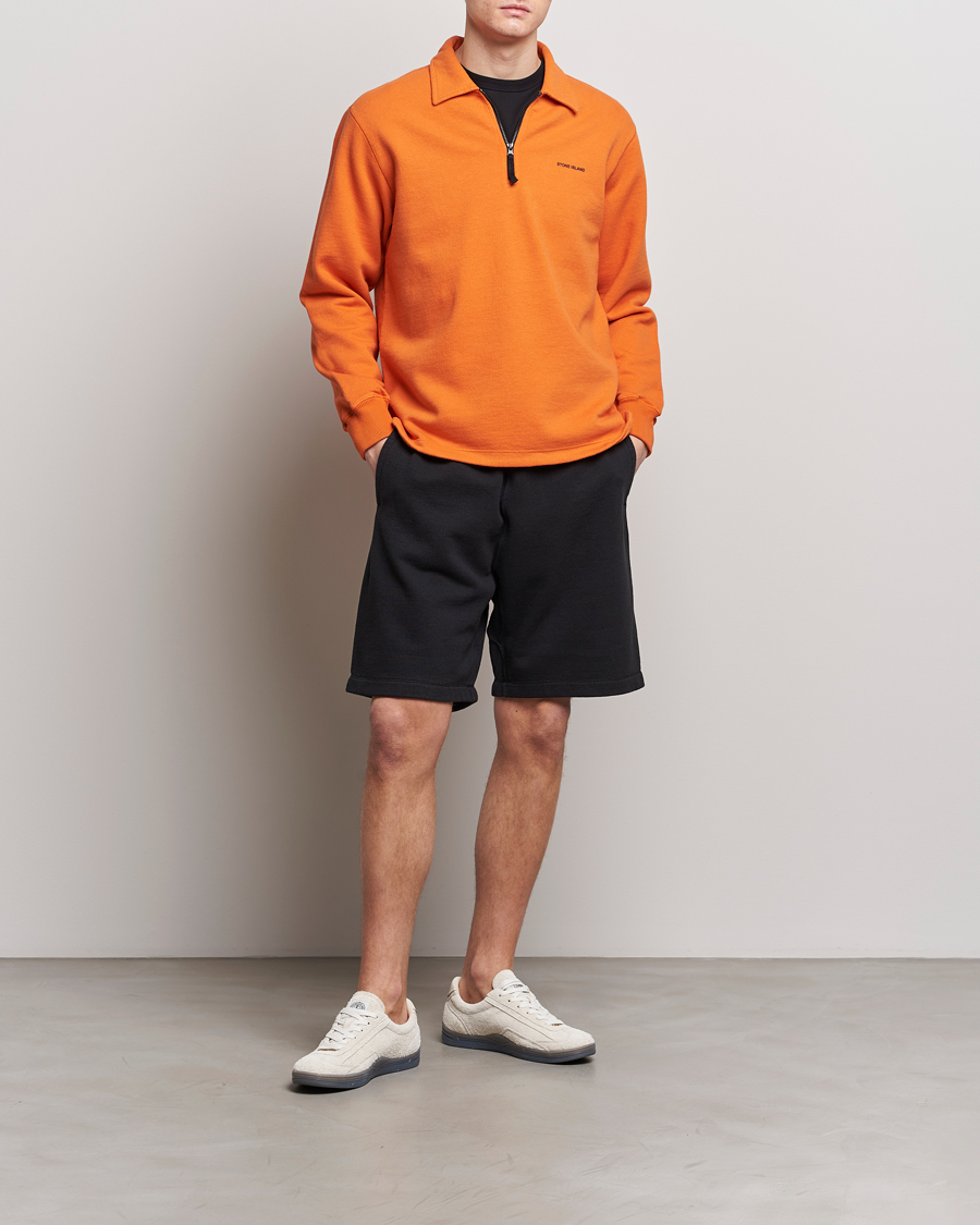 Herr | Shorts | Stone Island | Heavy Cotton Fleece Sweatshorts Black