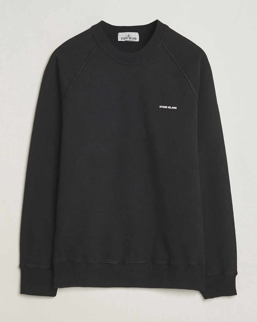 Herr | Tröjor | Stone Island | Heavy Cotton Fleece Sweatshirt Black