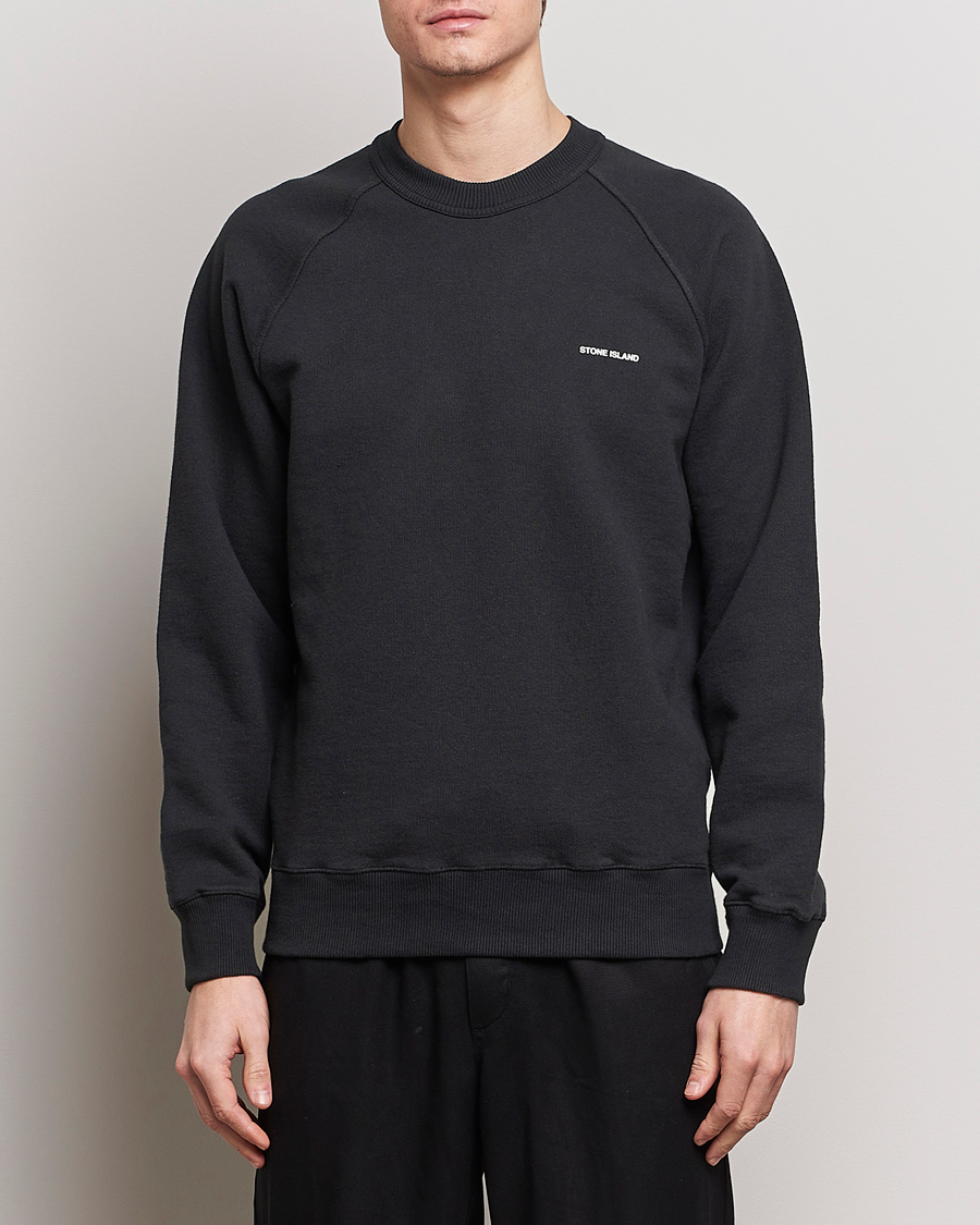 Herre | Stone Island | Stone Island | Heavy Cotton Fleece Sweatshirt Black