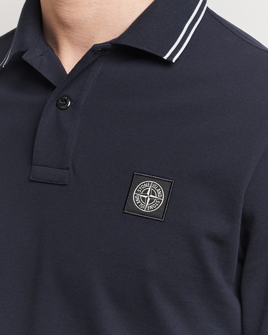 Herr | Tröjor | Stone Island | Organic Cotton Stretch Pique Navy Blue