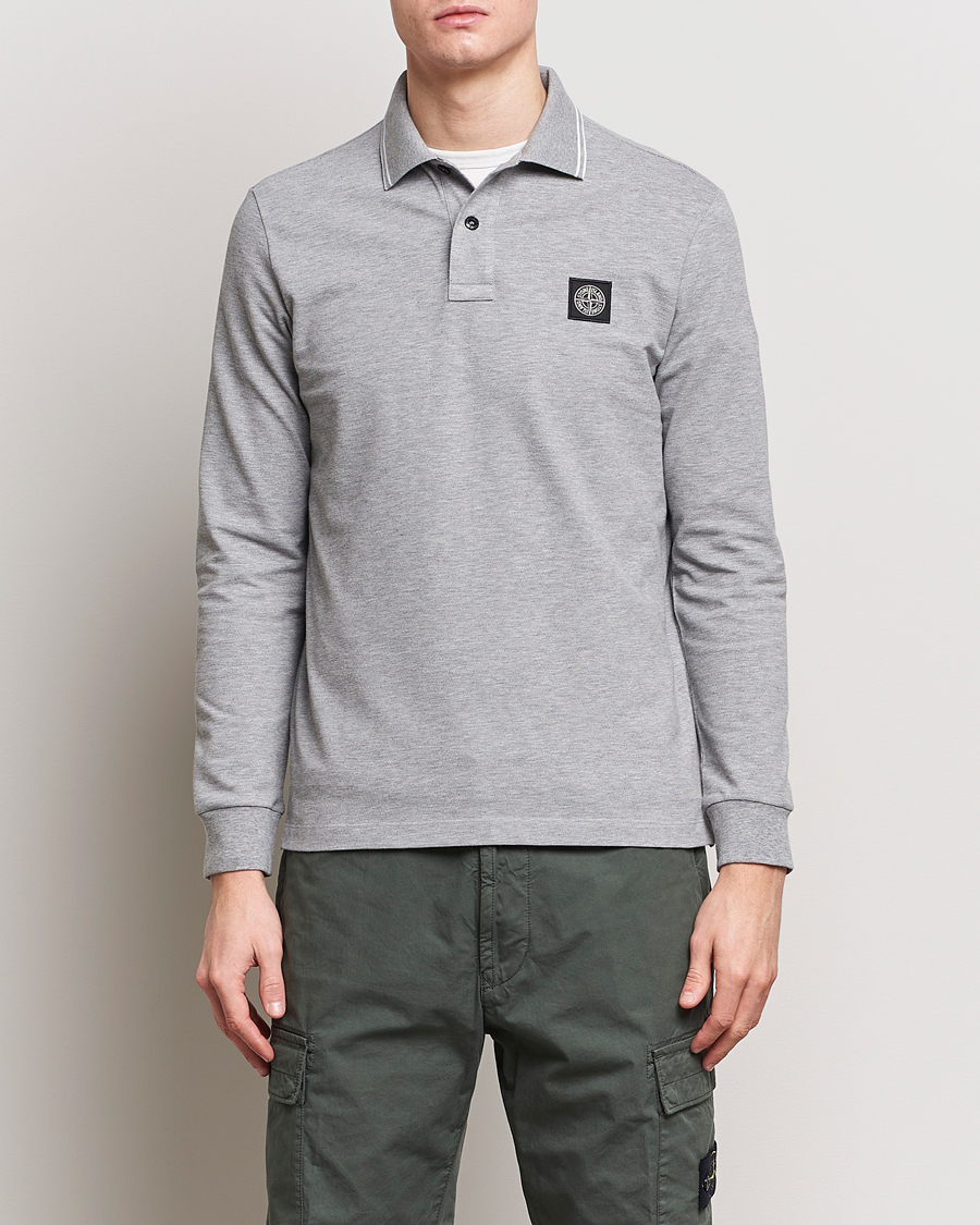 Herr | Stone Island | Stone Island | Organic Cotton Stretch Pique Melange Grey