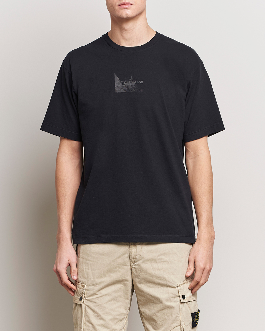 Herr | T-Shirts | Stone Island | Reflective Two Print Cotton T-Shirt Black