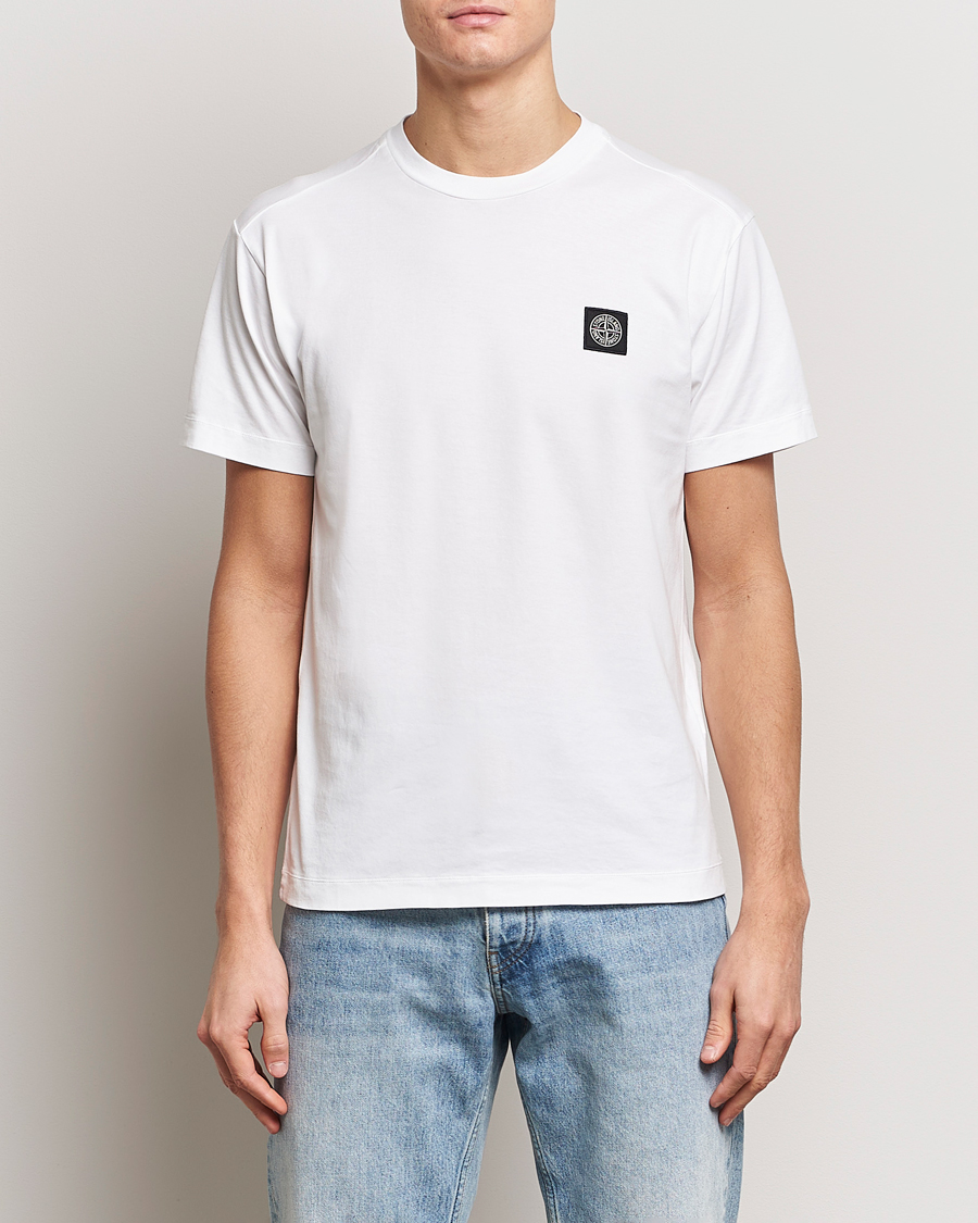 Herr | Vita t-shirts | Stone Island | Garment Dyed Cotton Jersey T-Shirt White