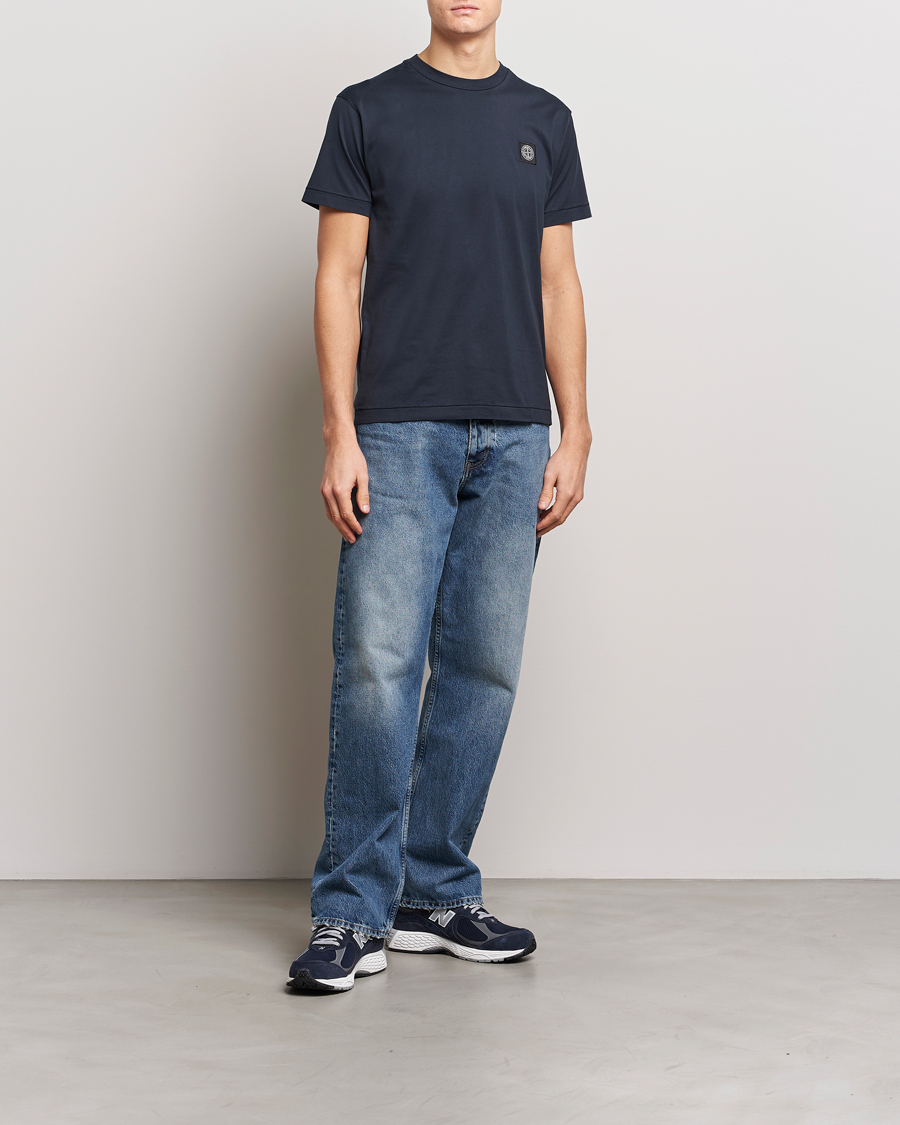 Herr | T-Shirts | Stone Island | Garment Dyed Cotton Jersey T-Shirt Navy Blue