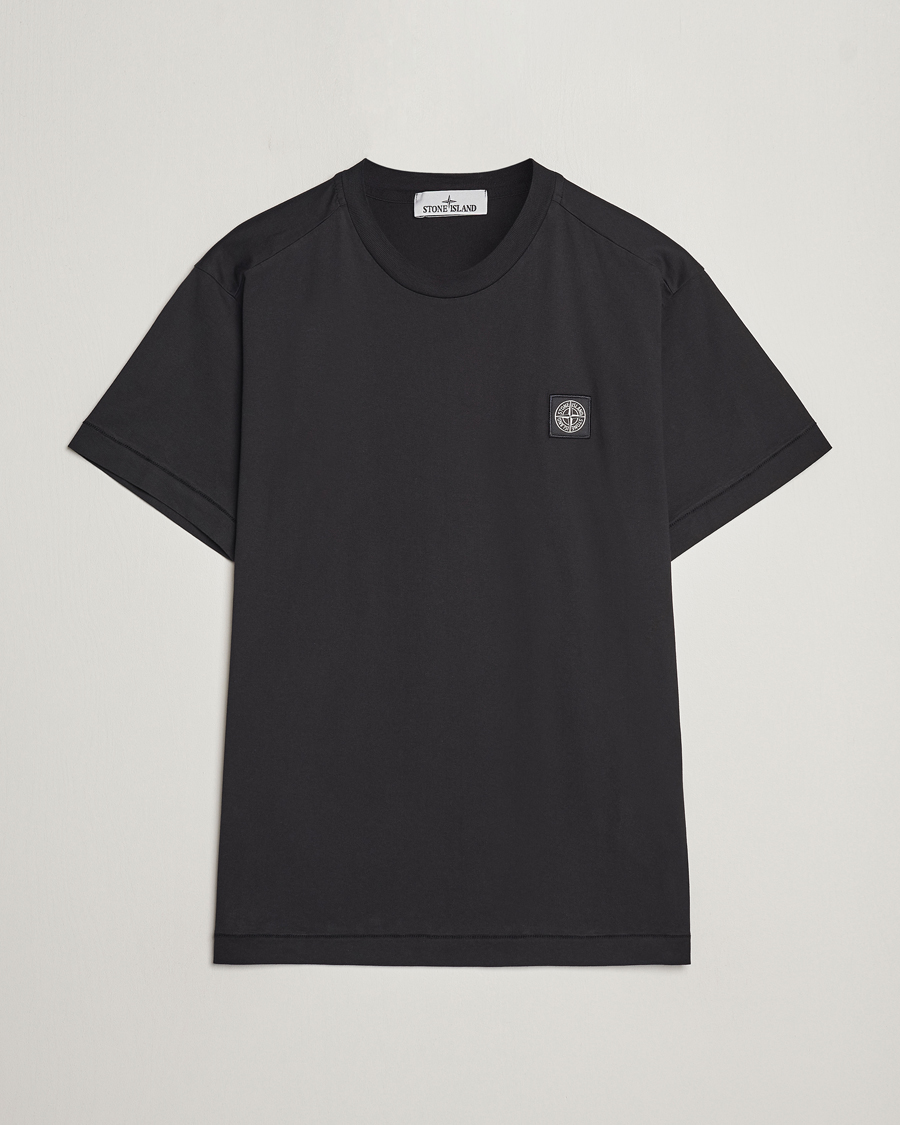 Herr | T-Shirts | Stone Island | Garment Dyed Cotton Jersey T-Shirt Black