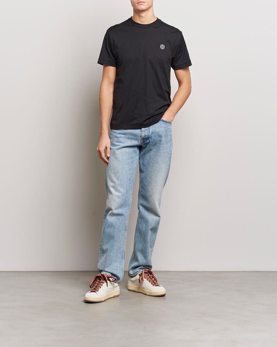 Herr | T-Shirts | Stone Island | Garment Dyed Cotton Jersey T-Shirt Black