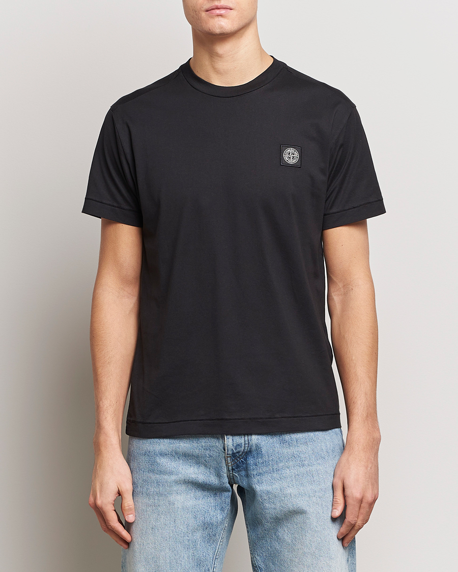 Herr | T-Shirts | Stone Island | Garment Dyed Cotton Jersey T-Shirt Black