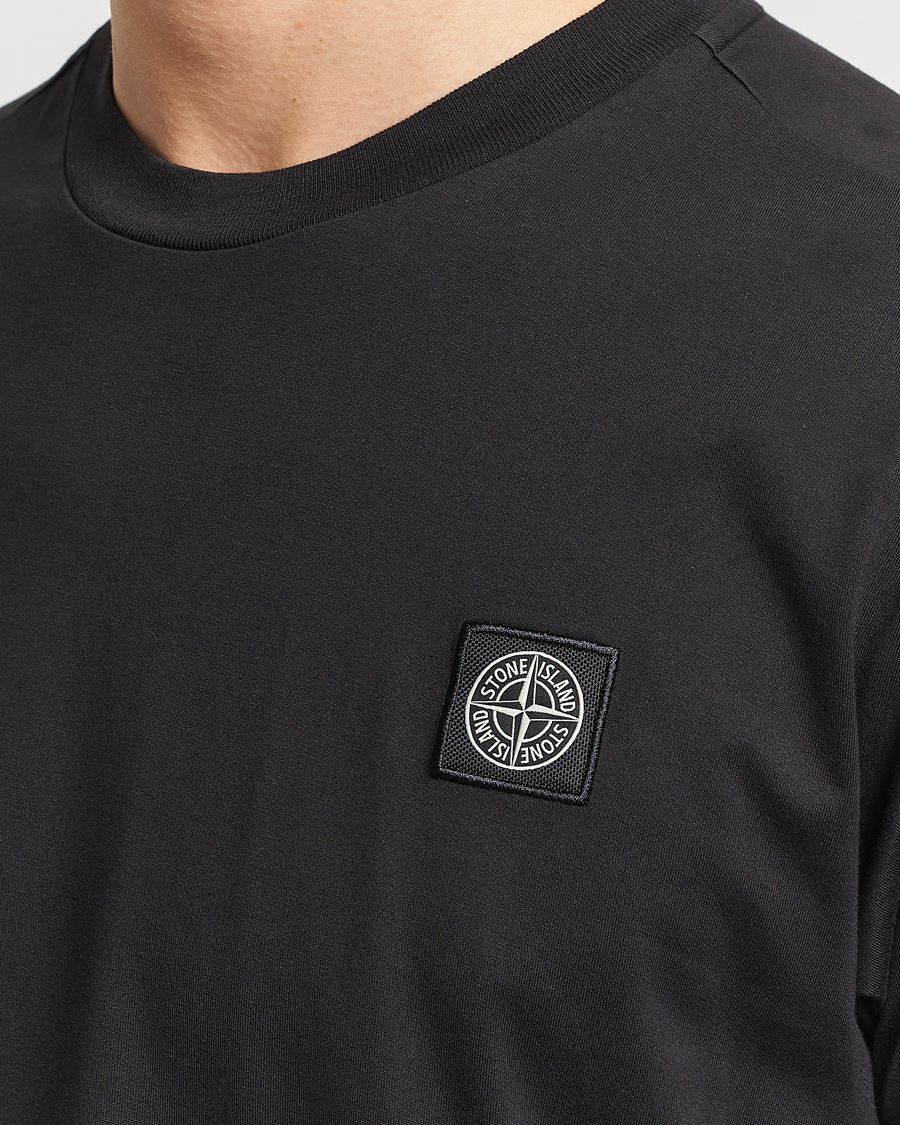 Herr | T-Shirts | Stone Island | Garment Dyed Cotton Jersey T-Shirt Black